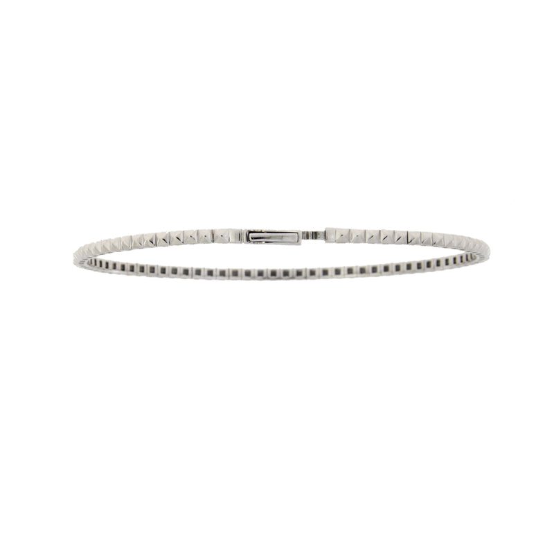 Natural 1.10ct Diamond Bangle Bracelet 14KT White Gold