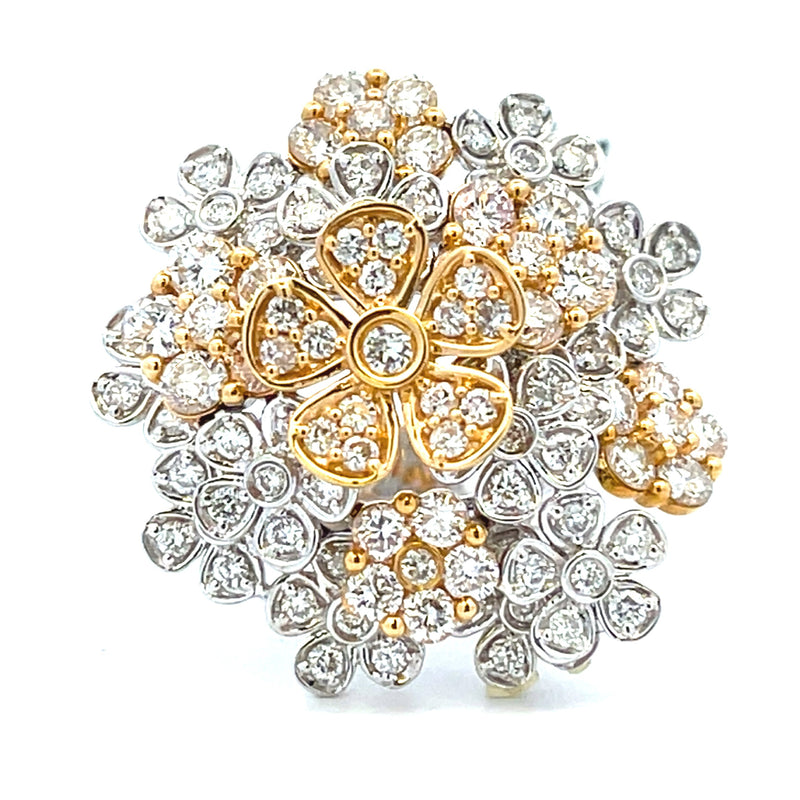 Natural 2.80ct Diamond Ring 18KT 2 Tone Gold