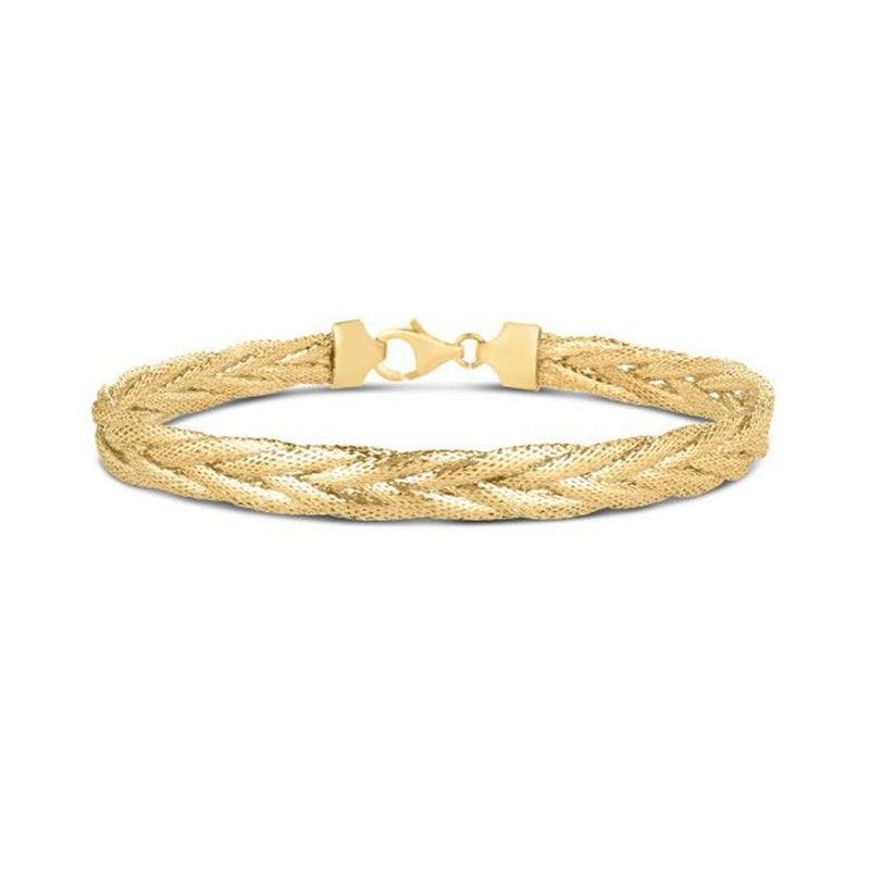 14k Yellow Gold Rapunzel Woven Bracelet (6.00 mm)