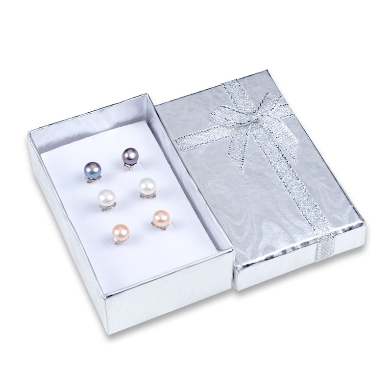 V3 Jewelry Freshwater Pearl & Sterling Silver Stud Earrings - Set of Three