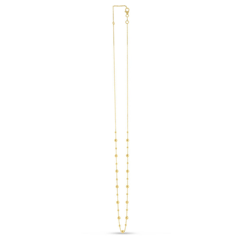 14k Yellow Gold Bead Necklace