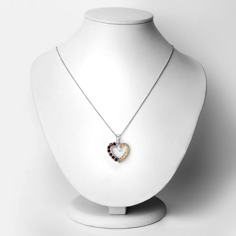 0.84 Carat Genuine Garnet .925 Sterling Silver Pendant