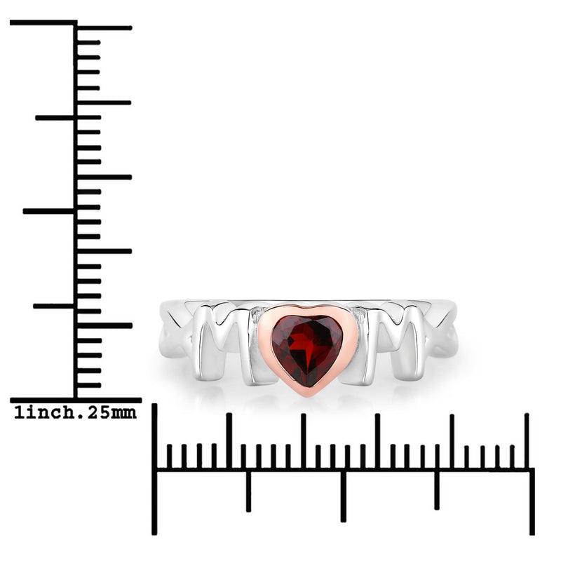 0.50 Carat Genuine Garnet .925 Sterling Silver Ring