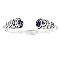 Amethyst Bangle Bracelet Sterling Silver 18KT Gold