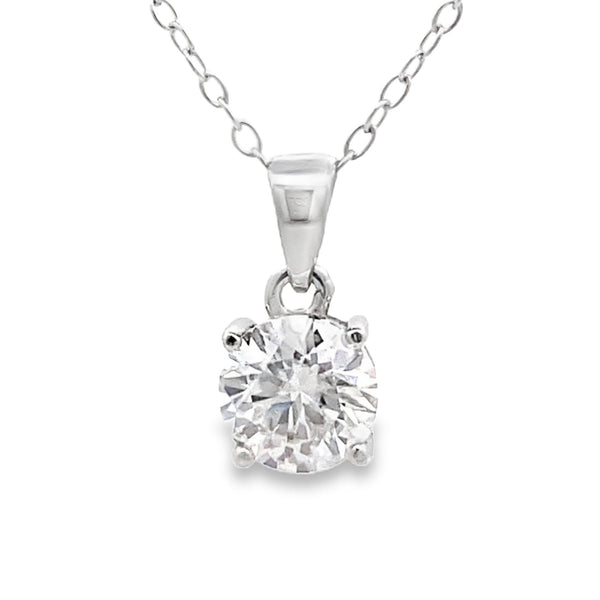 Genuine 1.10ct Moissanite Pendant Sterling Silver