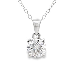 Genuine 1.10ct Moissanite Pendant Sterling Silver