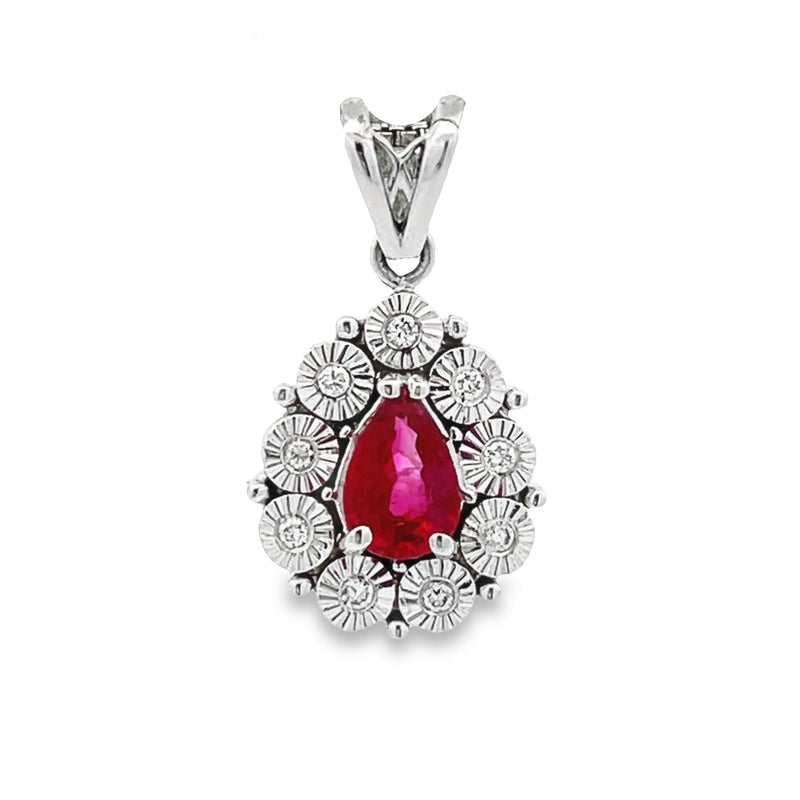 .57ct Ruby Diamond Fashion Pendants 18KT White Gold