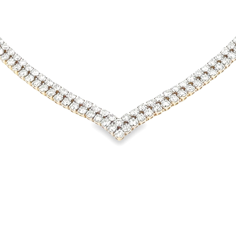 Genuine 7.00ct Diamond Tennis Necklace 14KT Yellow Gold