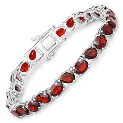 22.17 Carat Genuine Garnet .925 Sterling Silver Bracelet