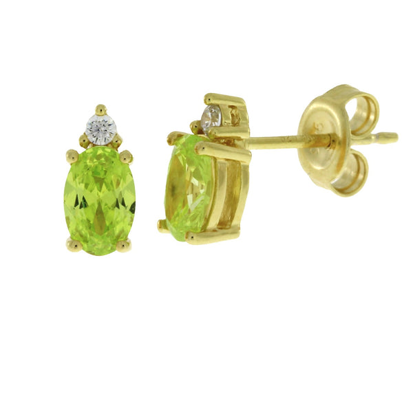 Genuine Cubic Zirconia Stud Earrings Sterling Silver