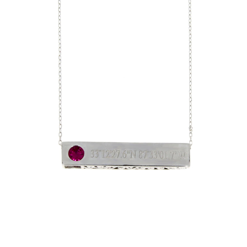 Natural .34ct Created Ruby Pendant Sterling Silver