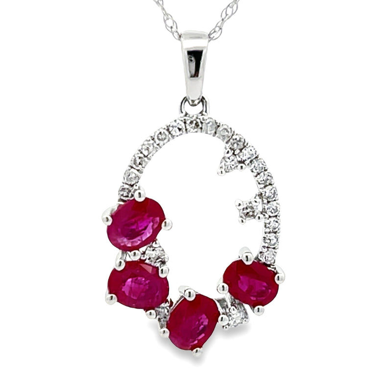 .16ct Ruby Diamond Fashion Pendants 10KT White Gold