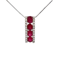 .98ct Ruby Diamond Fashion Pendants 14KT White Gold