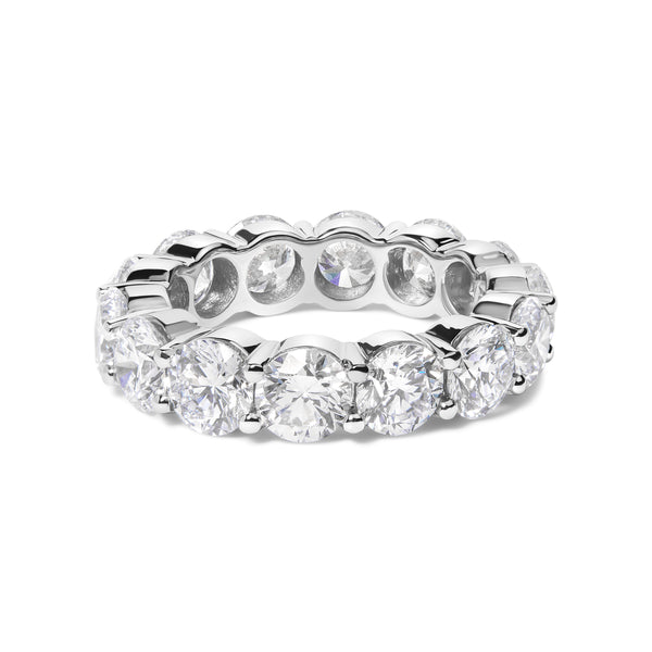 14K White Gold 7.0 Cttw Round Lab-Grown Diamond Eternity Band Ring (F-G Color, VS1-VS2 Clarity) - Ring Size 7