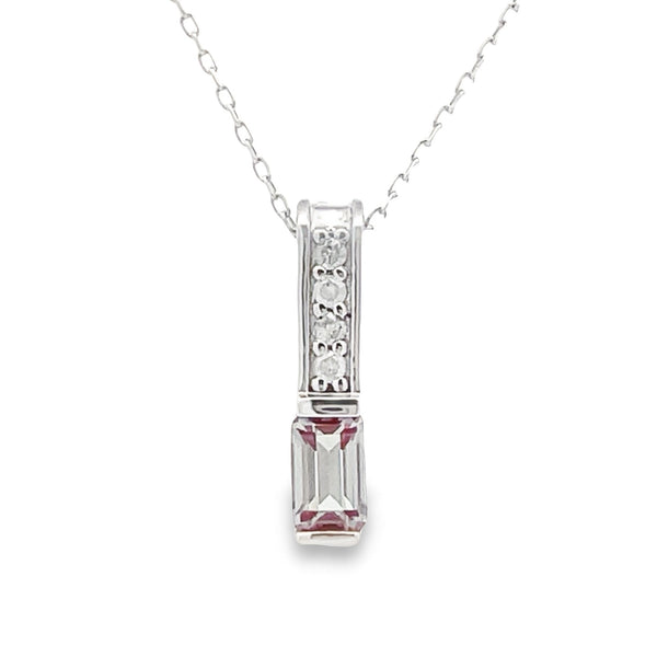 Created Alexandrite Fashion Pendants 10KT White Gold