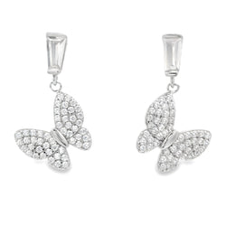 Genuine Cubic Zirconia Earrings Sterling Silver