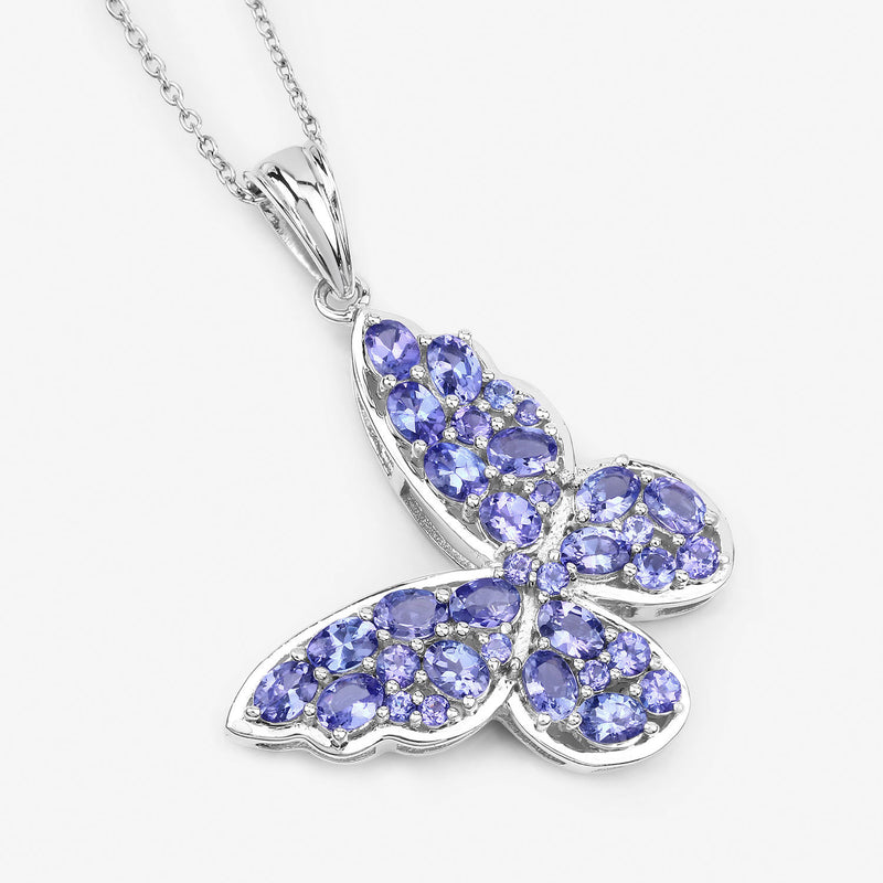 3.78 Carat Genuine Tanzanite .925 Sterling Silver Pendant