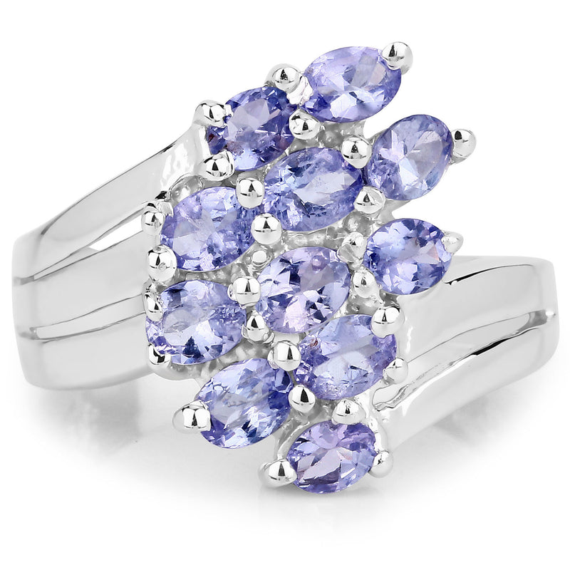 1.87 Carat Genuine Tanzanite .925 Sterling Silver Ring