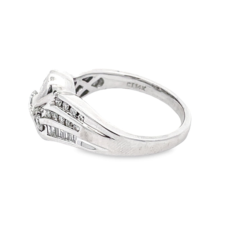 Genuine .75ct Diamond Ring 14KT White Gold