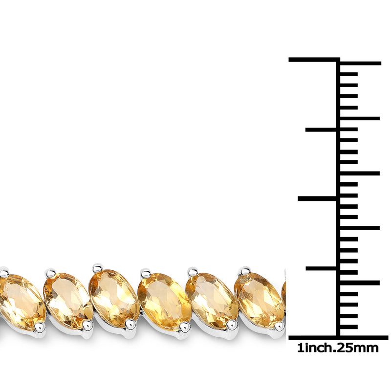 18.06 Carat Genuine Citrine .925 Sterling Silver Bracelet