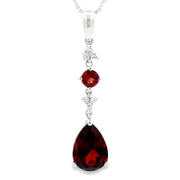 1.73ct Garnet Diamond Fashion Pendants 14KT White Gold