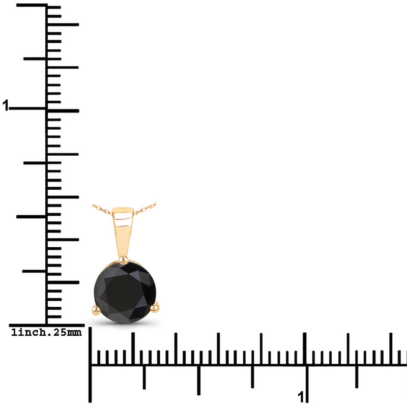 1.66 Carat Genuine Black Diamond 14K Yellow Gold Pendant