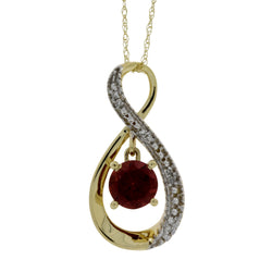 1.03ct Garnet Diamond Fashion Pendants 14KT Yellow Gold