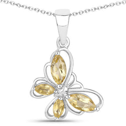 0.62 Carat Genuine Citrine .925 Sterling Silver Pendant