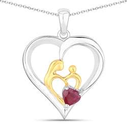 0.50 Carat Genuine Ruby .925 Sterling Silver Pendant