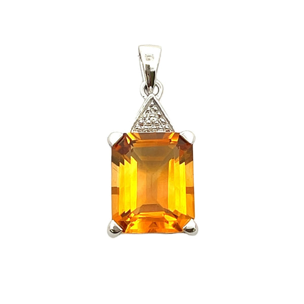 5.61ct Citrine Diamond Fashion Pendants 10KT White Gold