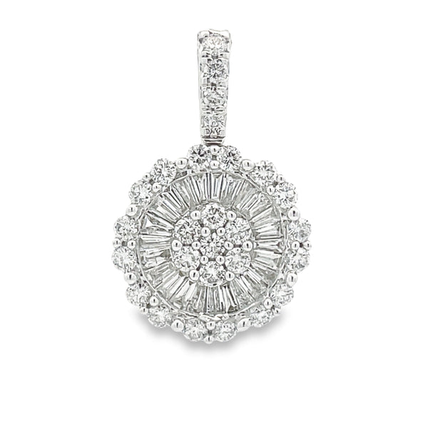 Genuine 1.25ct Diamond Fashion Pendants 14KT White Gold