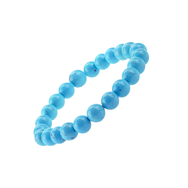 8MM Turquoise Bead Stretch Bracelet