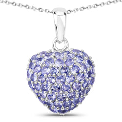 7.00 Carat Genuine Tanzanite .925 Sterling Silver Pendant