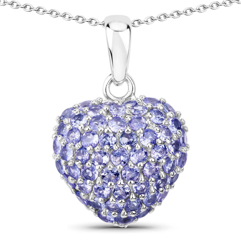 7.00 Carat Genuine Tanzanite .925 Sterling Silver Pendant