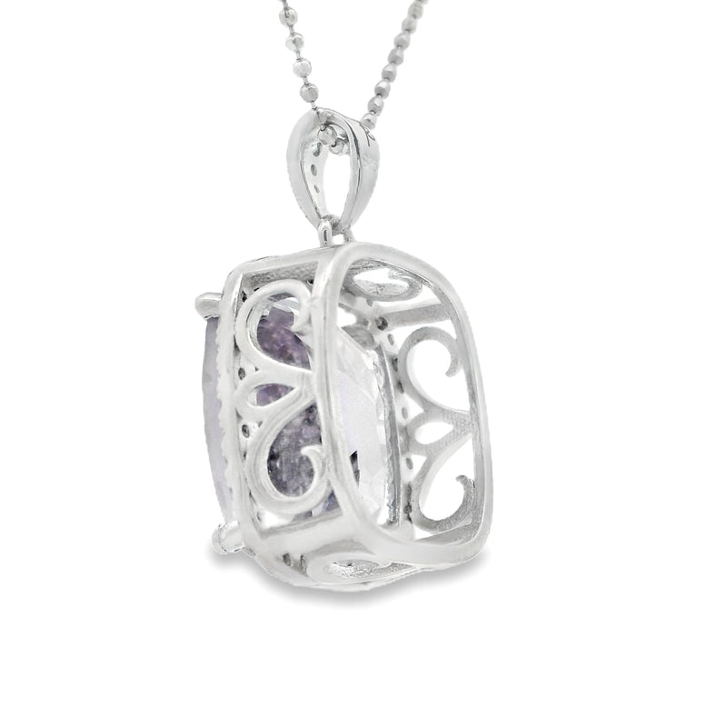 Genuine Amethyst Fashion Pendants Sterling Silver