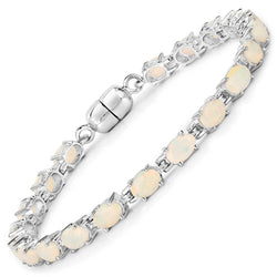 4.80 Carat Genuine Ethiopian Opal .925 Sterling Silver Bracelet