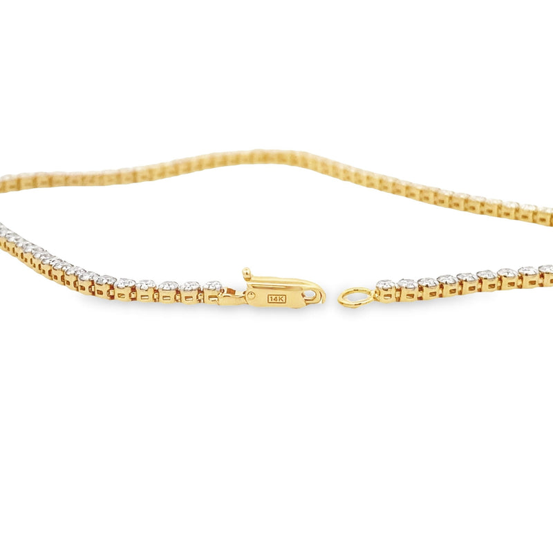 Genuine 2.00ct Diamond Tennis Bracelet 14KT Yellow Gold