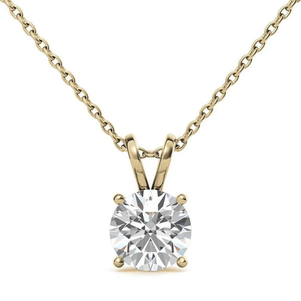 14K Gold 2 Ct Diamond Necklace Lab Grown Diamond Pendant Diamond Solitaire Necklace