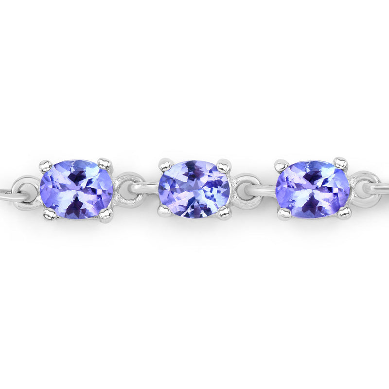 1.98 Carat Genuine Tanzanite .925 Sterling Silver Bracelet