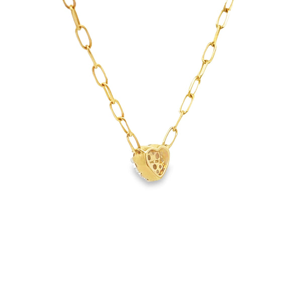.10ct Diamond Heart Love Pendant 14KT Yellow Gold