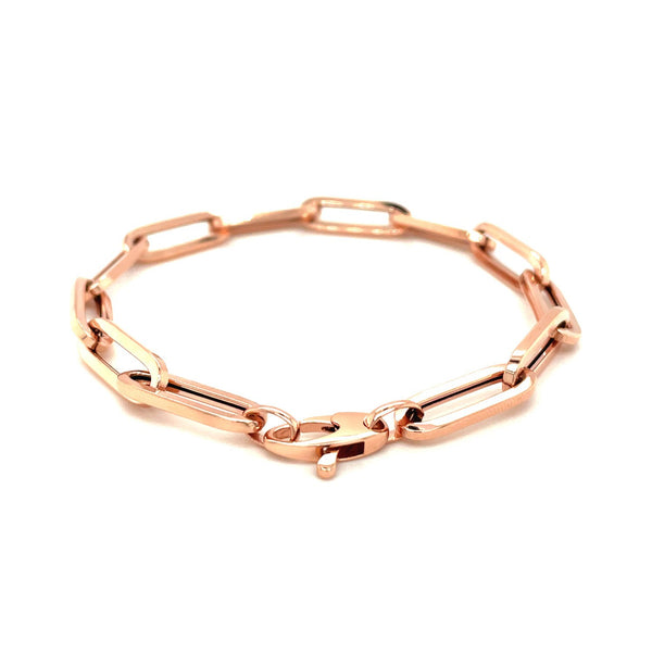 14K Rose Gold Extra Wide Paperclip Chain Bracelet