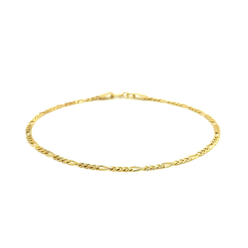 14k Yellow Gold Figaro Bracelet 1.5mm