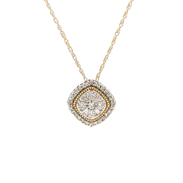 Genuine .33ct Diamond Fashion Pendants 10KT 2 Tone Gold