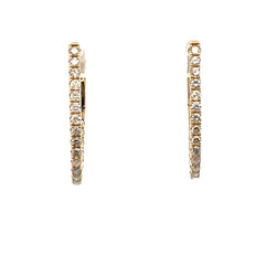 Genuine .51ct Diamond Hoop Earrings 14KT Yellow Gold