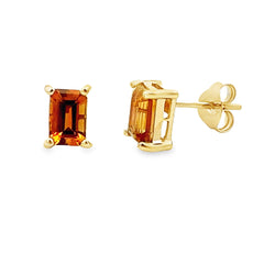 Natural 1.05ct Citrine Stud Earrings 10KT Yellow Gold