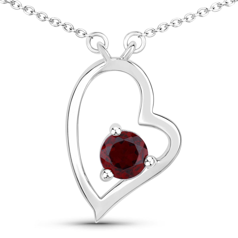 0.60 Carat Genuine Garnet .925 Sterling Silver Necklace