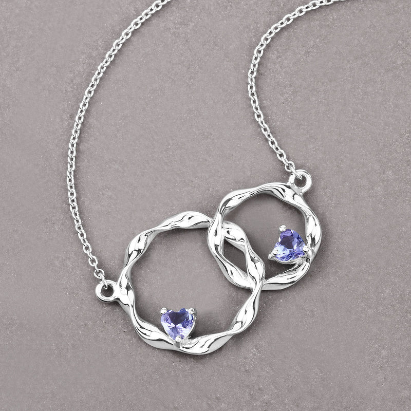 0.38 Carat Genuine Tanzanite .925 Sterling Silver Pendant