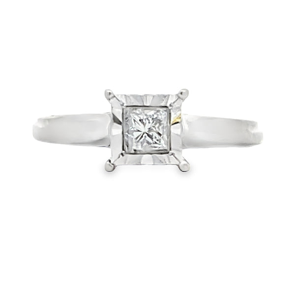 Natural .45ct Diamond  10KT White Gold