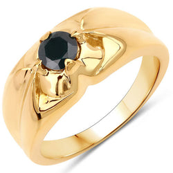 0.50 Carat Genuine Black Diamond .925 Sterling Silver Ring