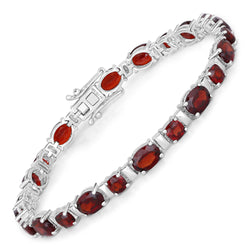 13.83 Carat Genuine Garnet .925 Sterling Silver Bracelet